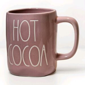 New Rae Dunn Pink HOT COCOA Mug Double Sided with Gingerbread Man